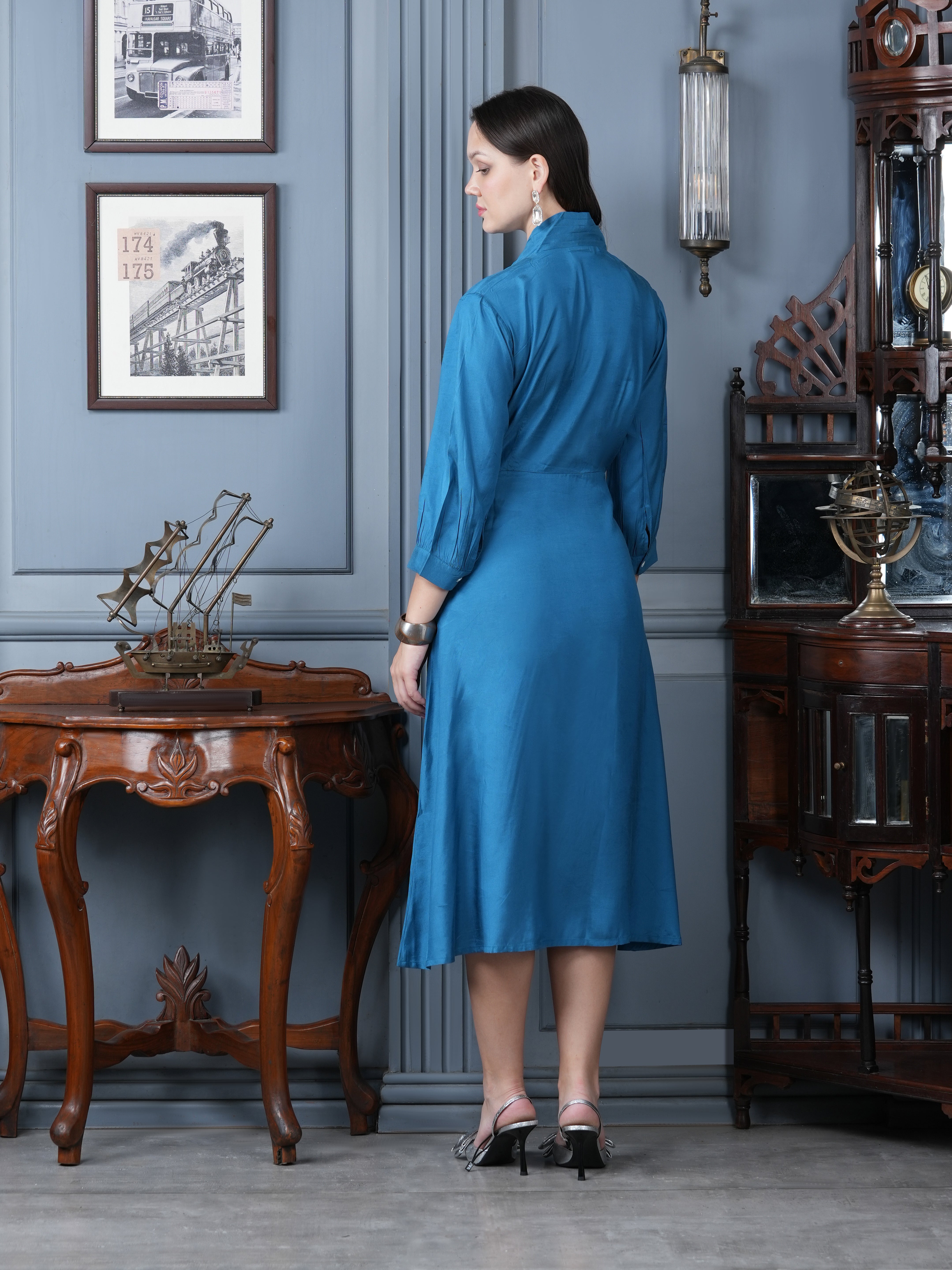 Blue Whisper Russian Silk Dress