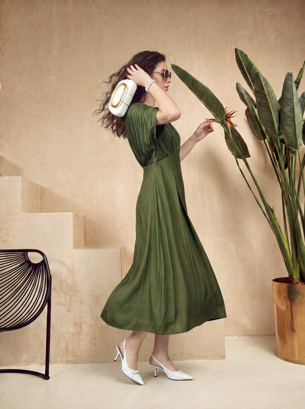Olive Muse Russian Silk Dress