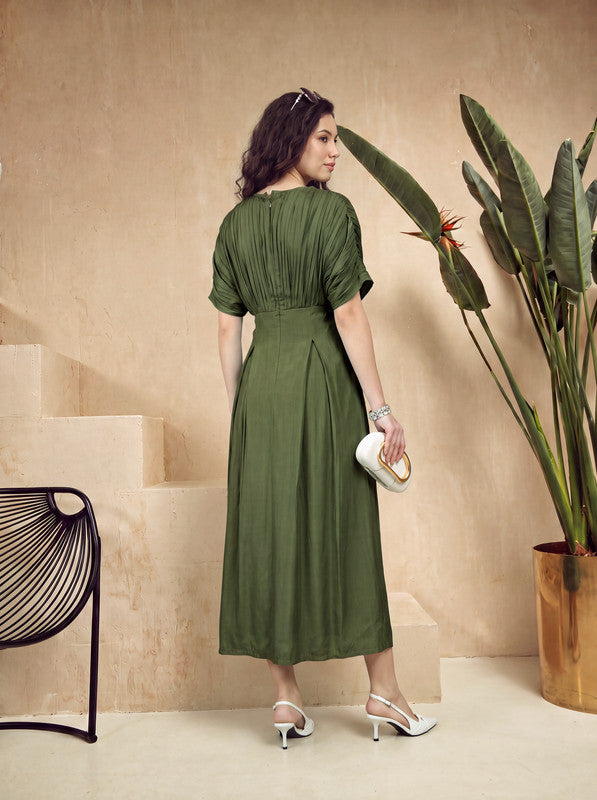 Olive Muse Russian Silk Dress