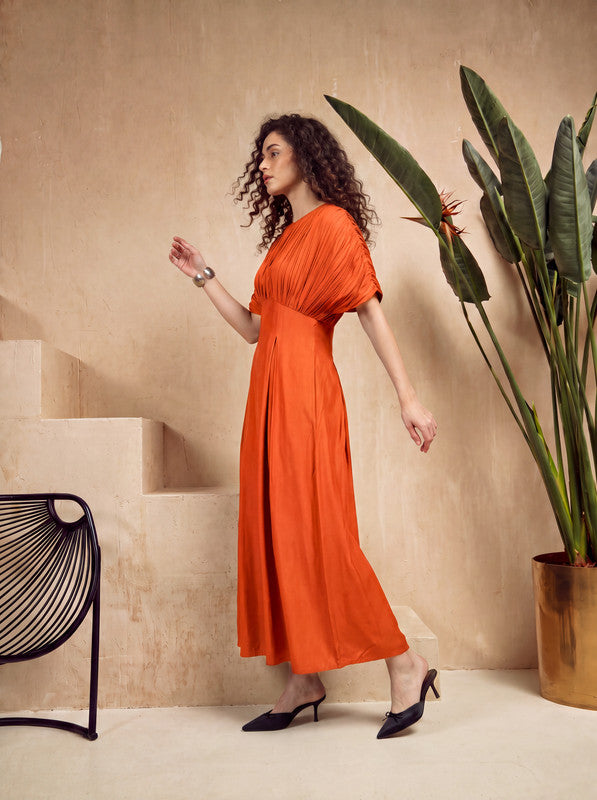 Sunset Bloom Russian Silk Dress
