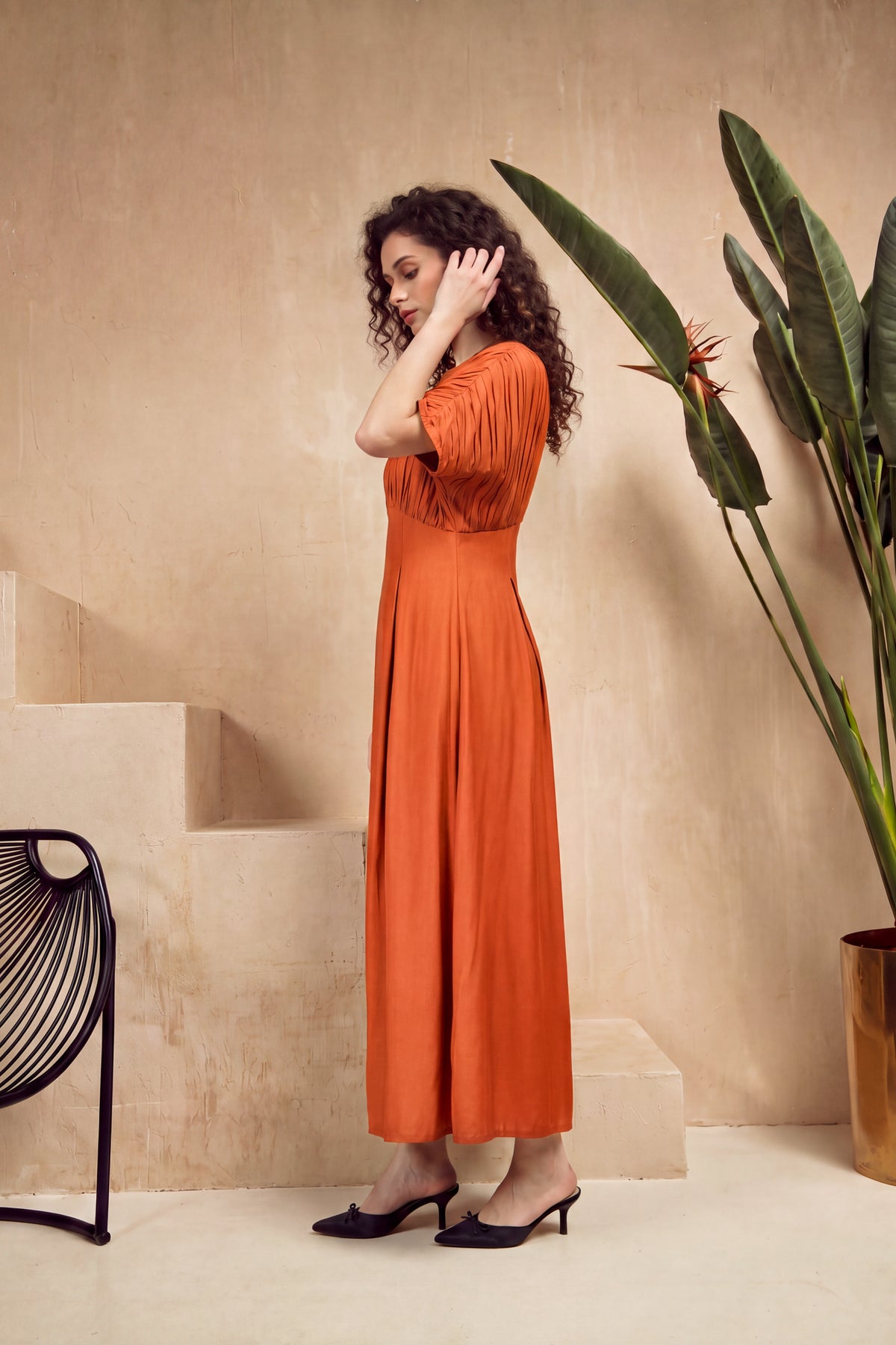 Sunset Bloom Russian Silk Dress