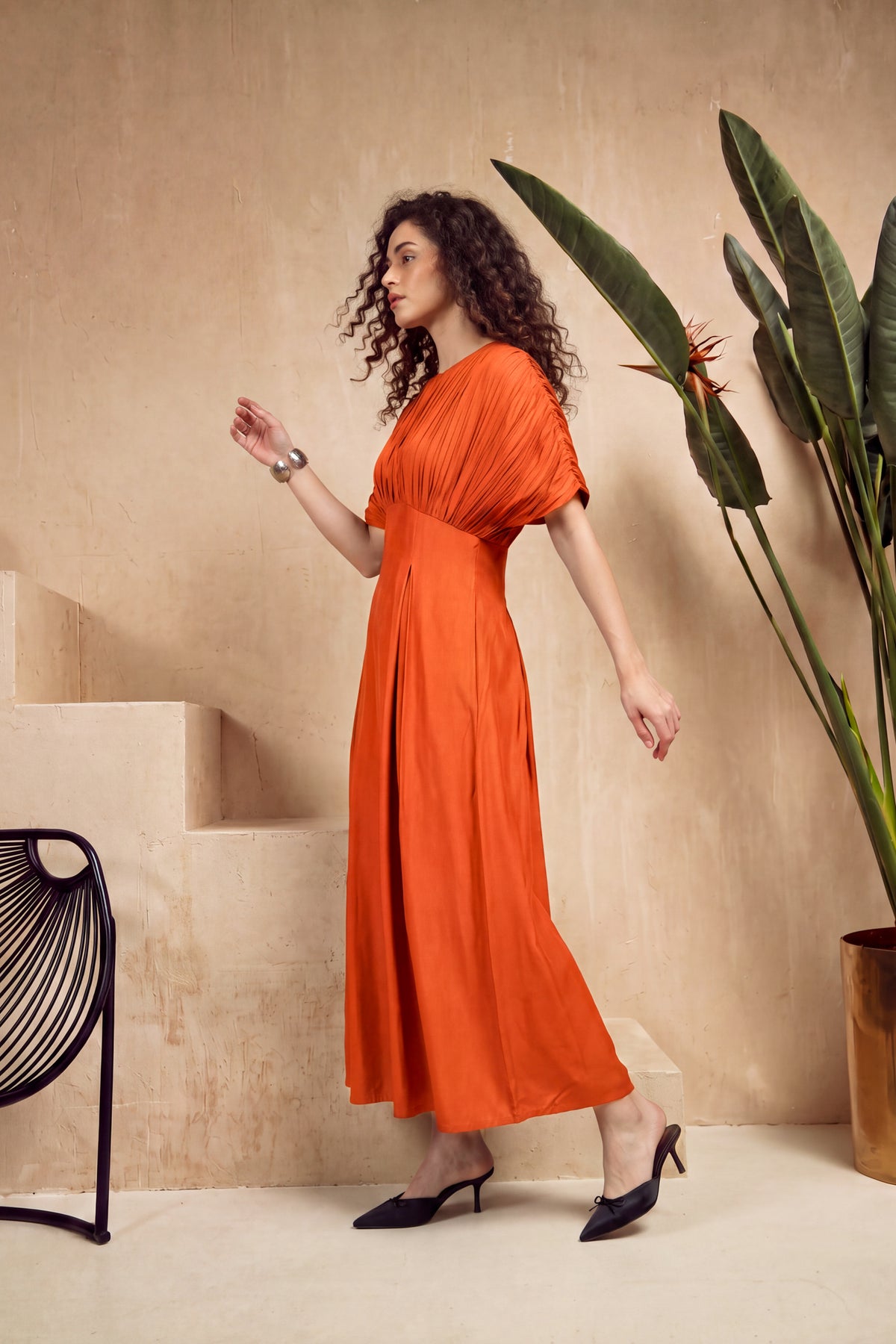 Sunset Bloom Russian Silk Dress