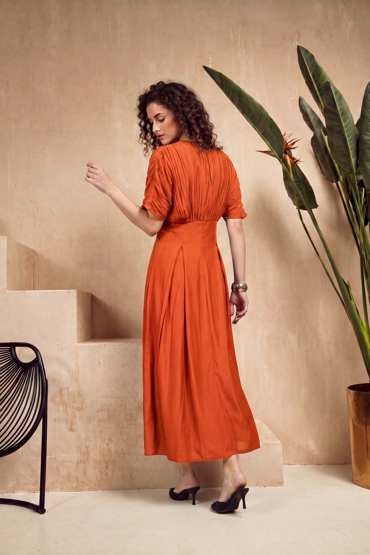 Sunset Bloom Russian Silk Dress