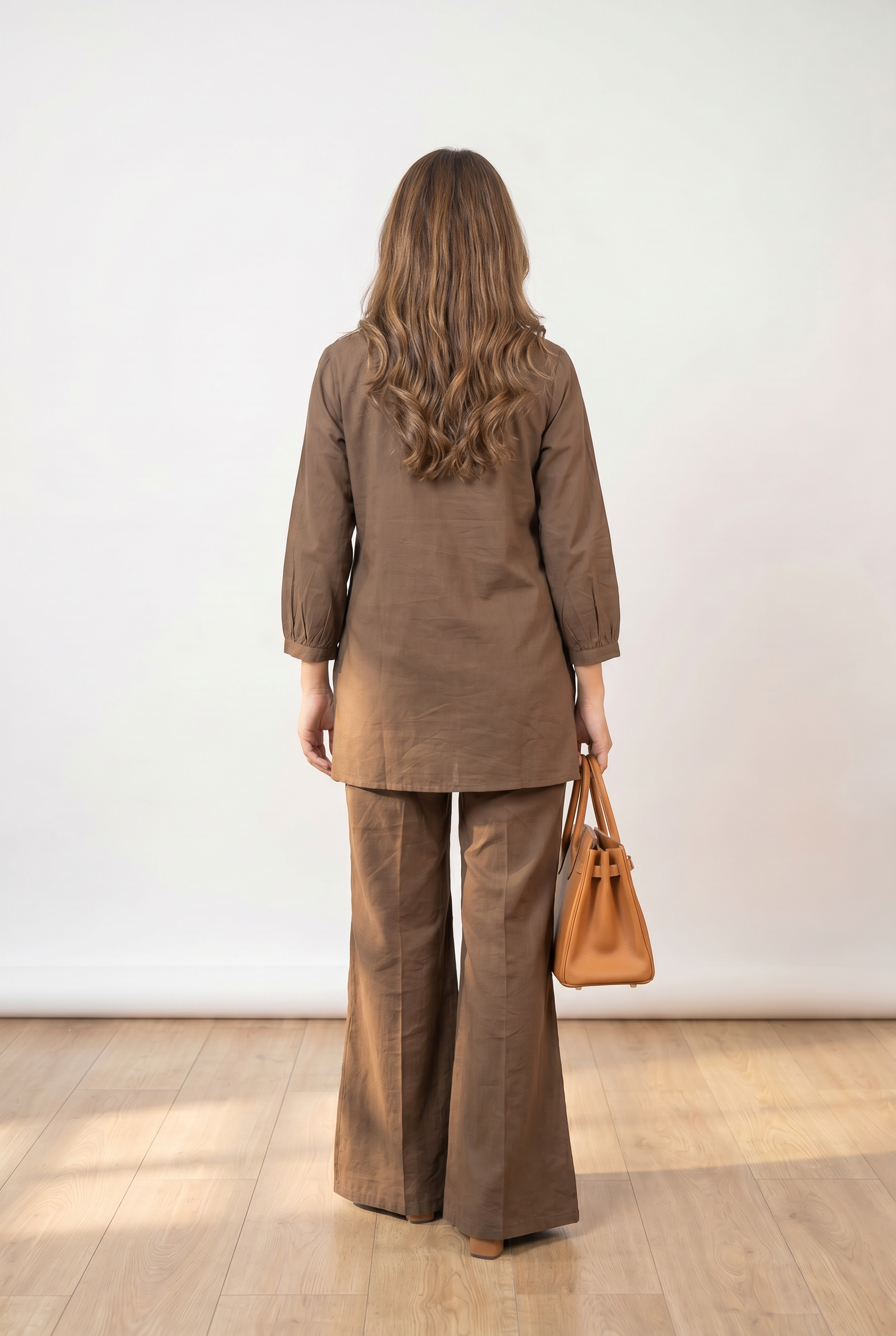 Mocha Floral Applique Cotton Co-Ord Set