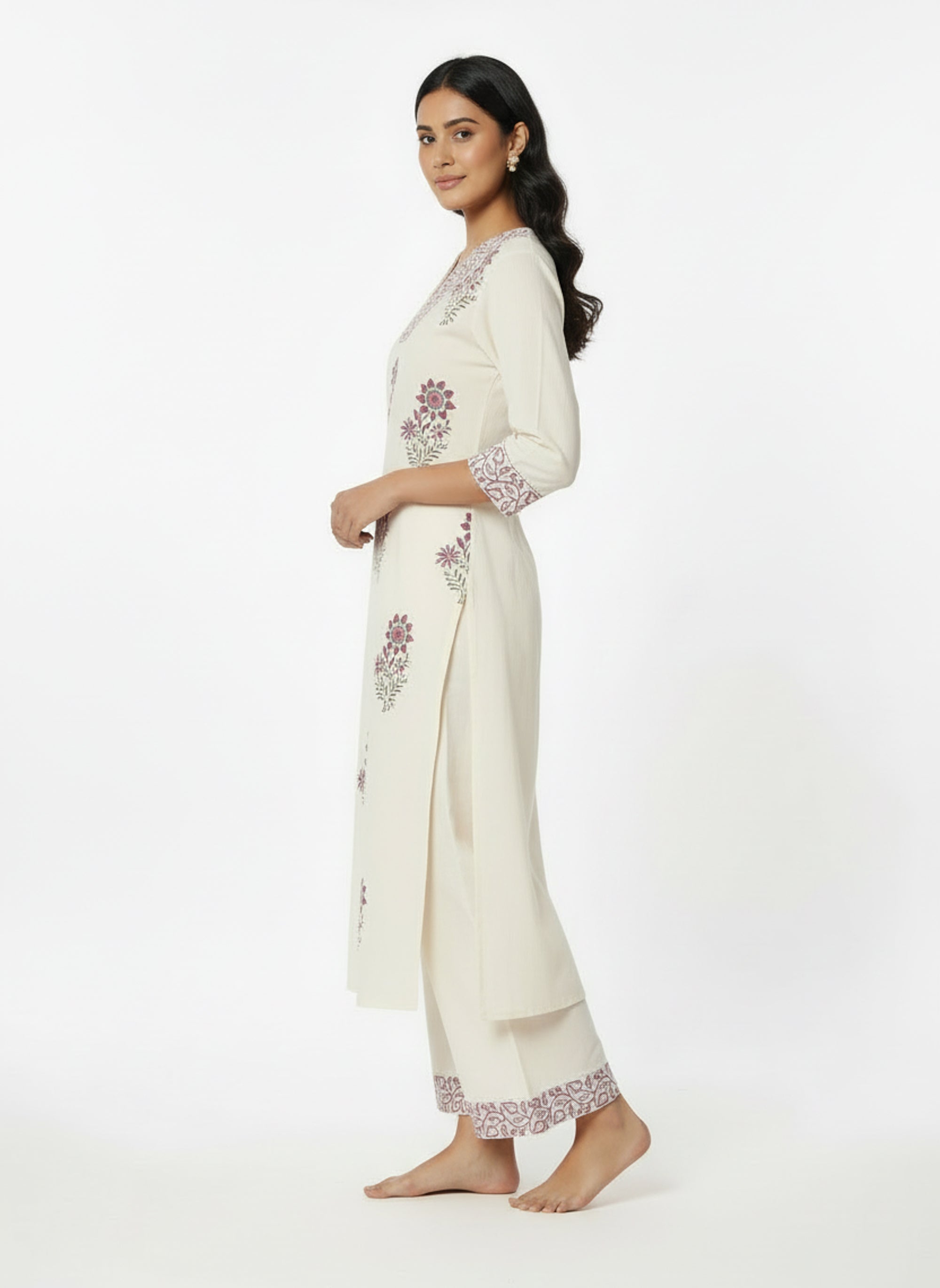 Ivory Floral Printed Co-ord Set