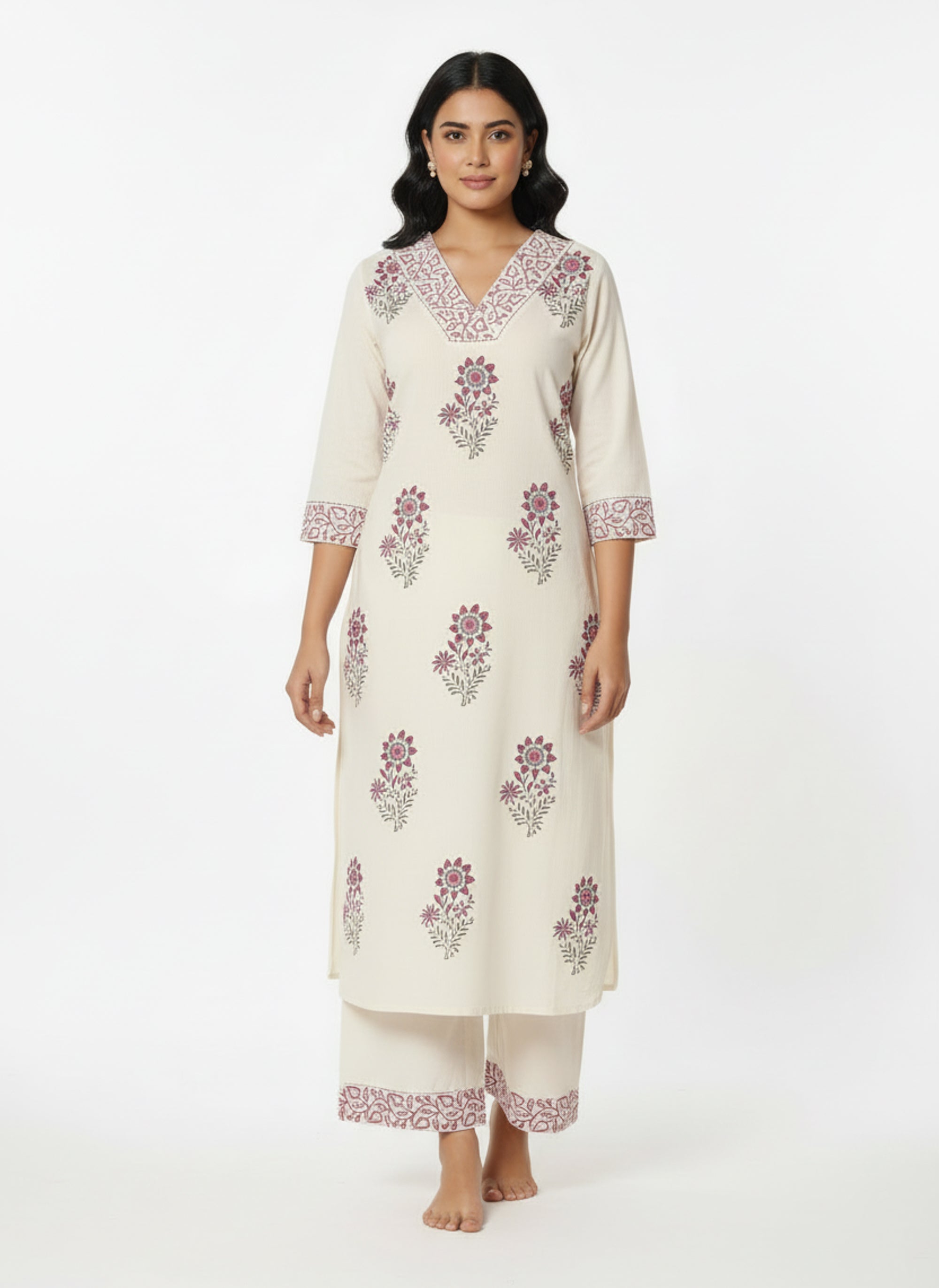 Ivory Floral Printed Co-ord Set