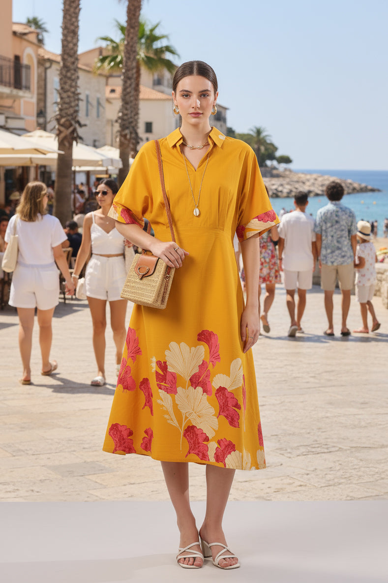 Marigold Rouge Yellow Cotton Dress