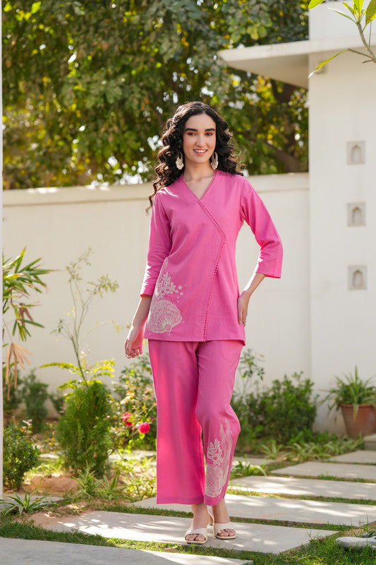 Rosy Glow Cotton Flex Co-ord Set