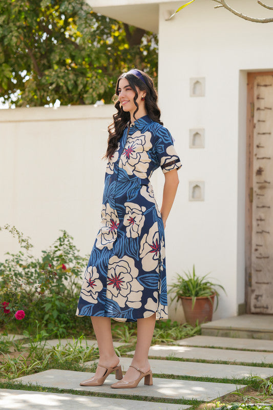 Ocean Petals Shirt Cotton Dress