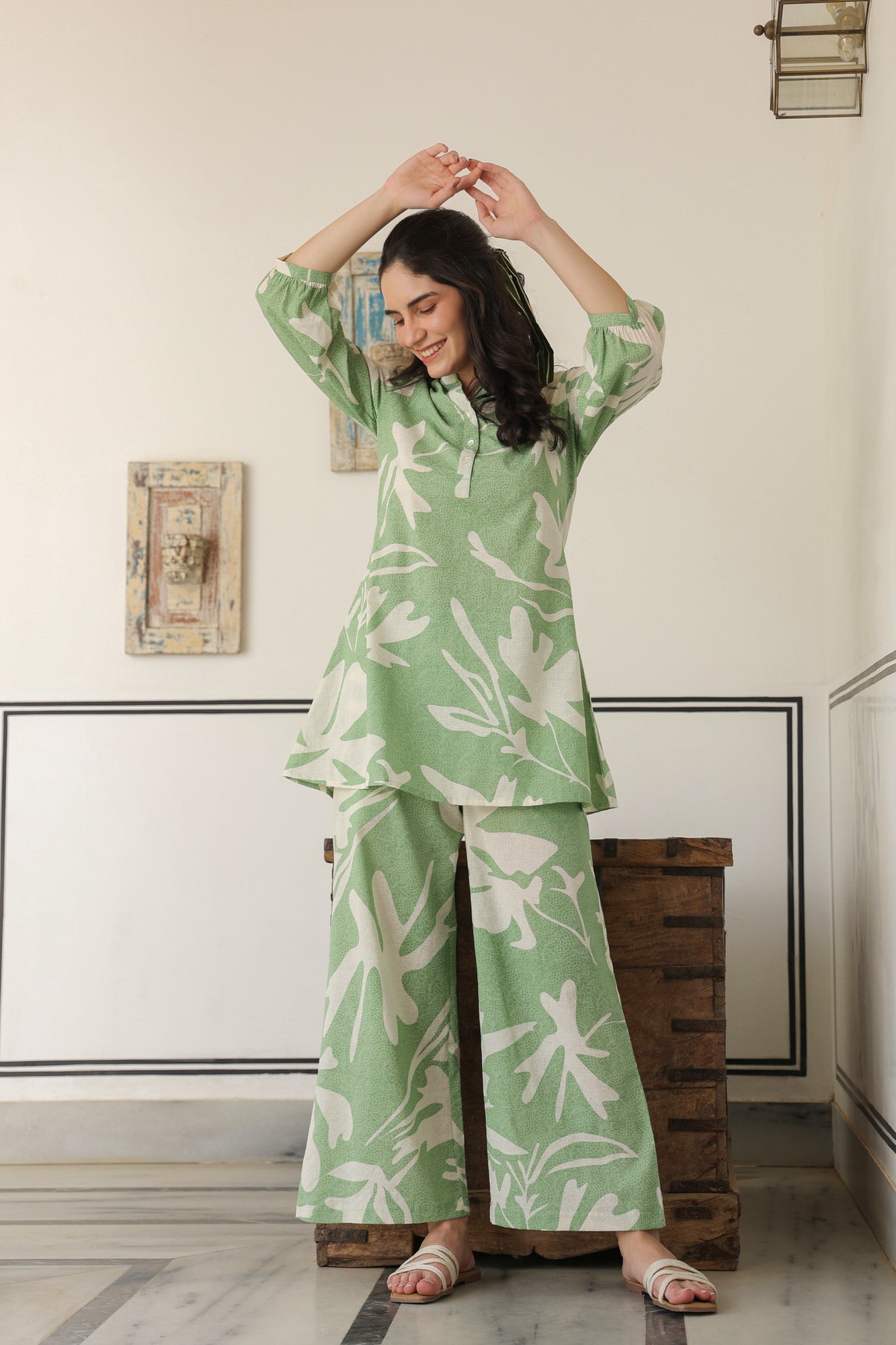 Green Serenity Cotton Co-ord Set