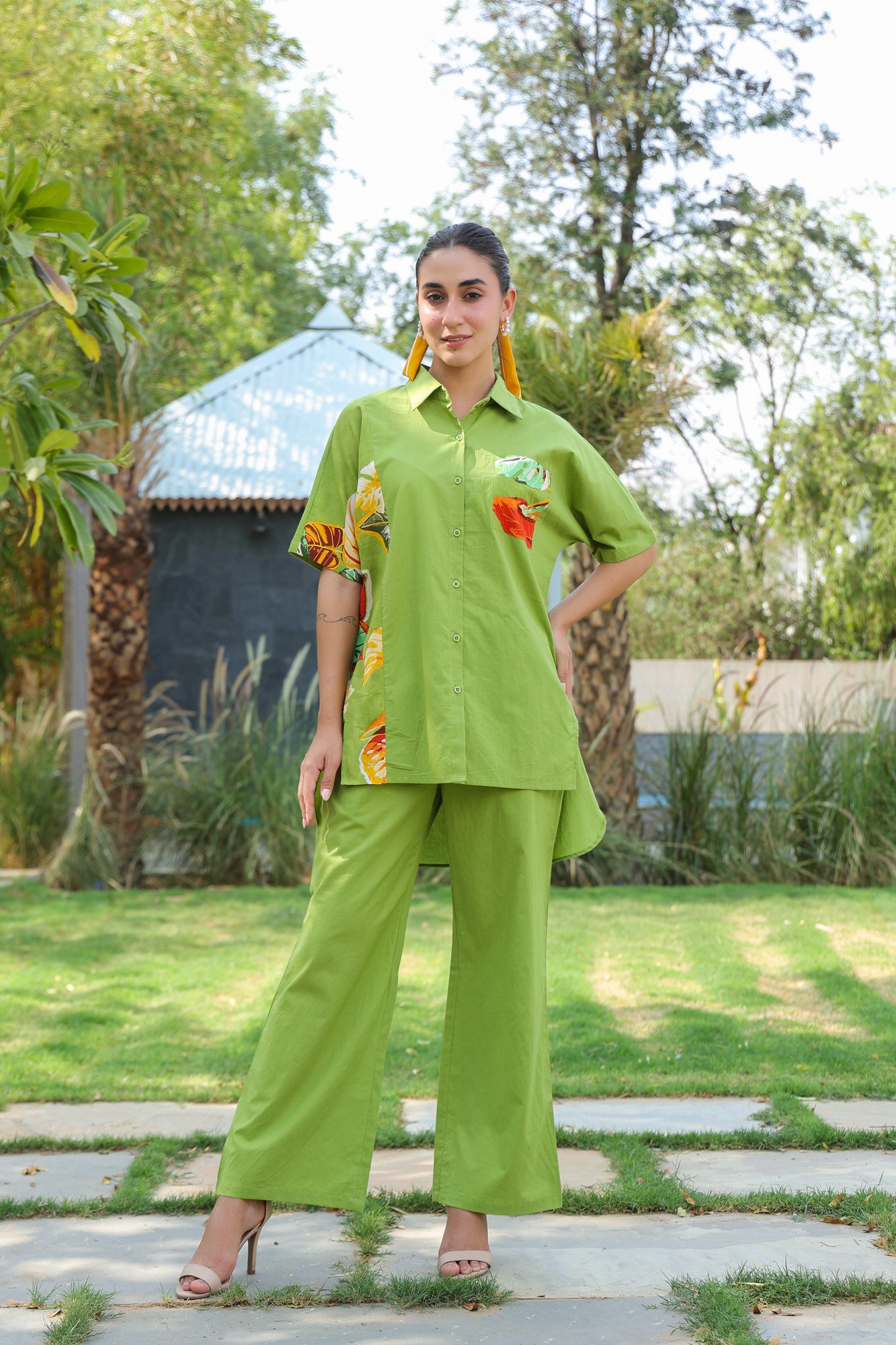 Sage Leaflet Cotton Co-ord Set