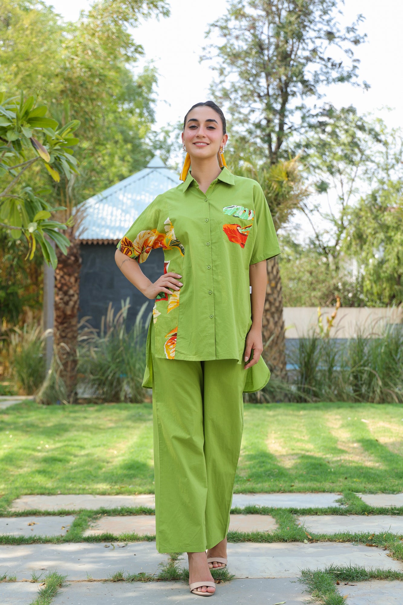 Sage Leaflet Cotton Co-ord Set