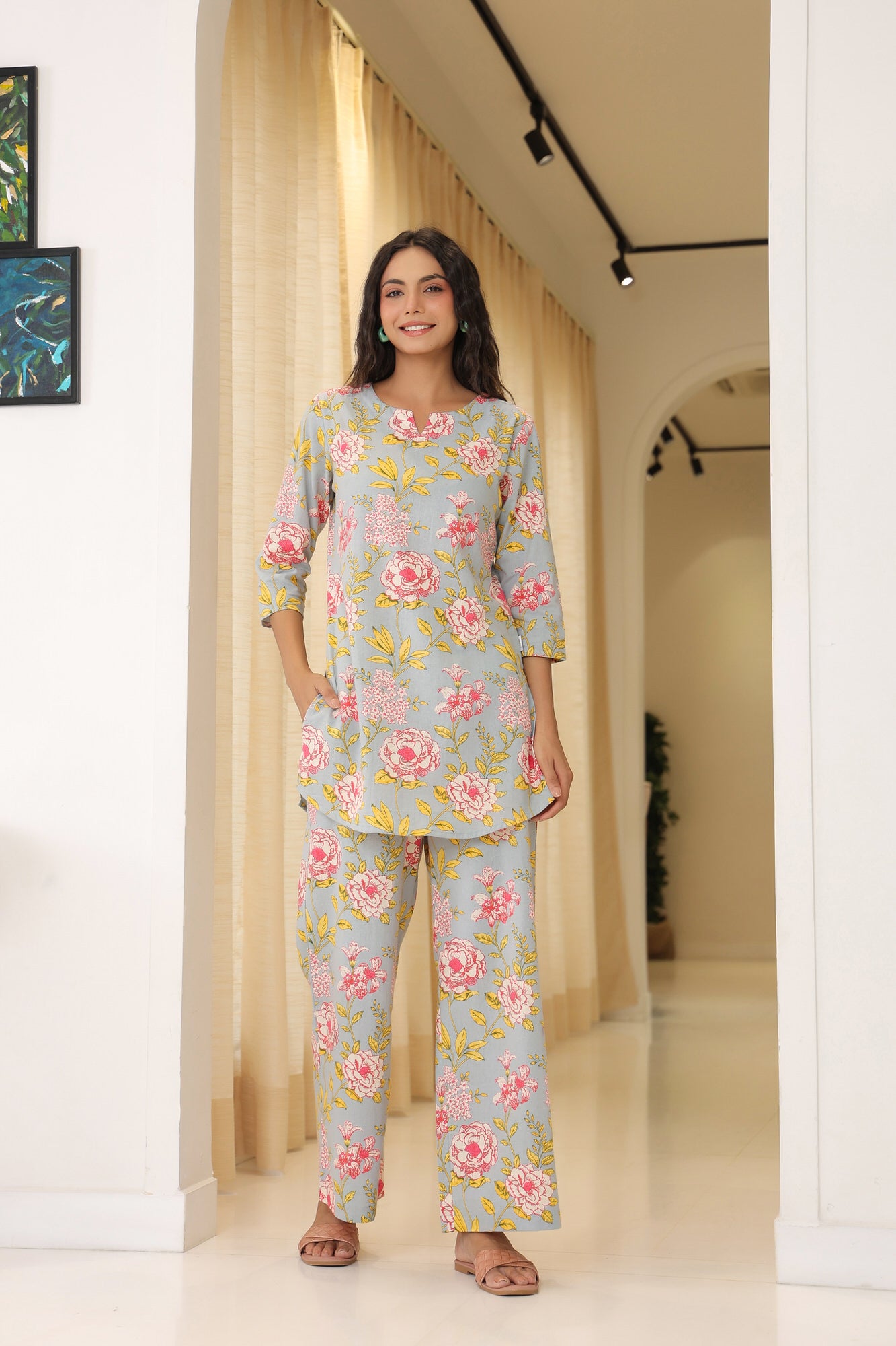 Pixie Pair Cotton Flex Palazzo Loungewear Set