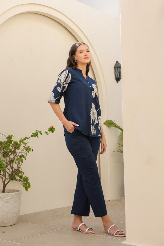 Oxford Blue Cotton Co-ord Set