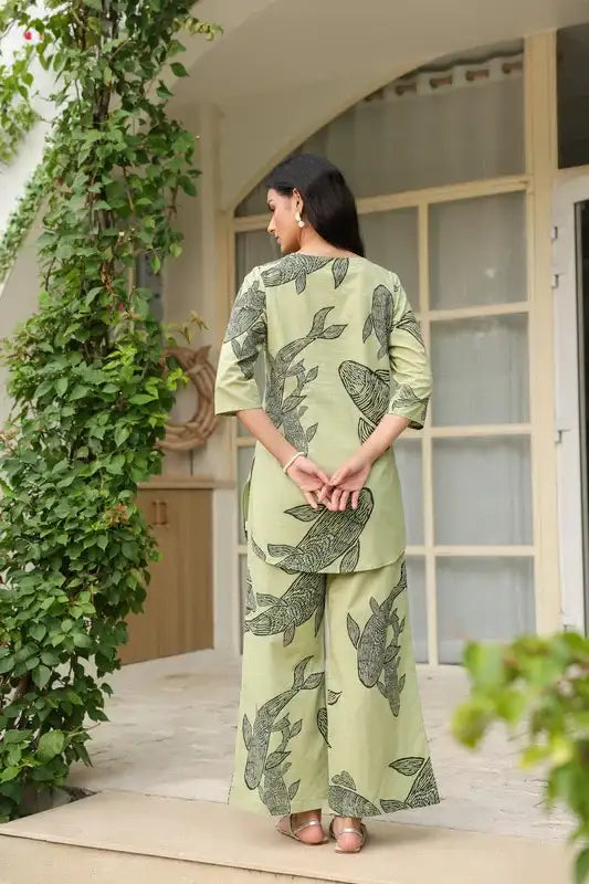 Serene Pastel Green Cotton Co-ord Set