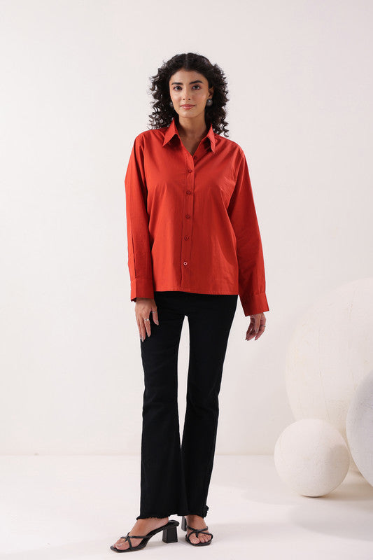 Red Essence Formal  Poplin Shirt