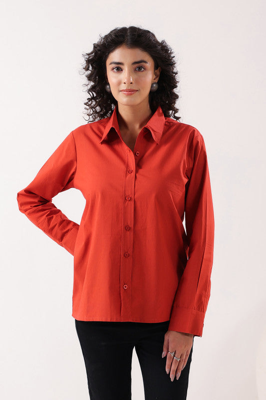 Red Essence Formal  Poplin Shirt