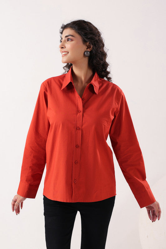 Red Essence Formal  Poplin Shirt