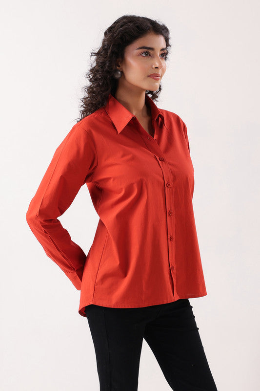 Red Essence Formal  Poplin Shirt