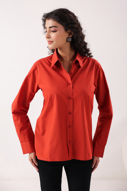 Red Essence Formal  Poplin Shirt