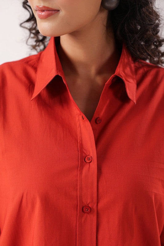 Red Essence Formal  Poplin Shirt