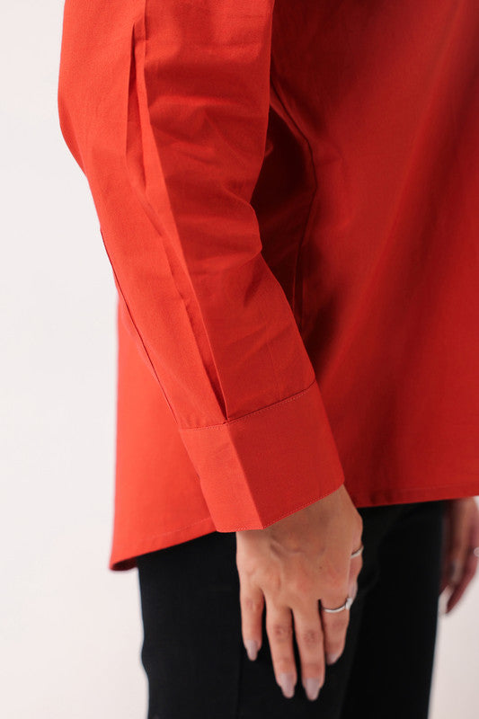 Red Essence Formal  Poplin Shirt