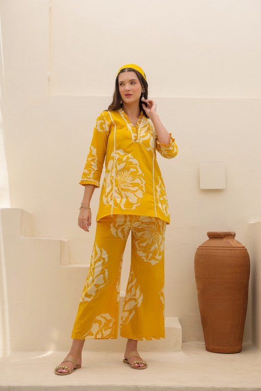 Sunflower Valley Mustard Cotton Co-ord Set