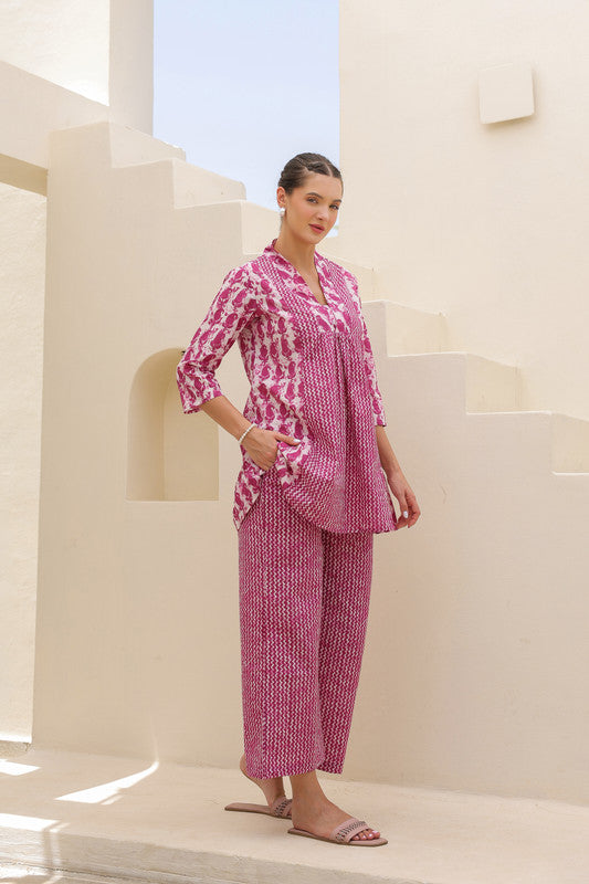 Muted Raspberry Cotton Co-ord Set