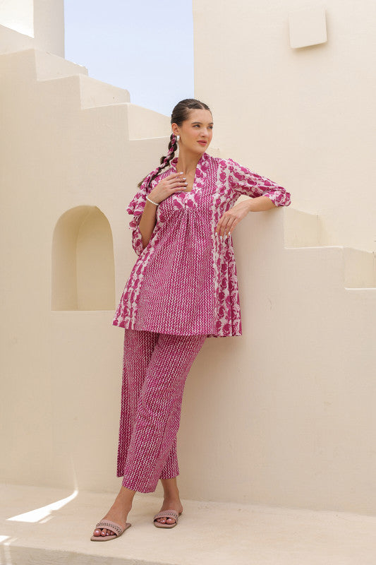 Muted Raspberry Cotton Co-ord Set