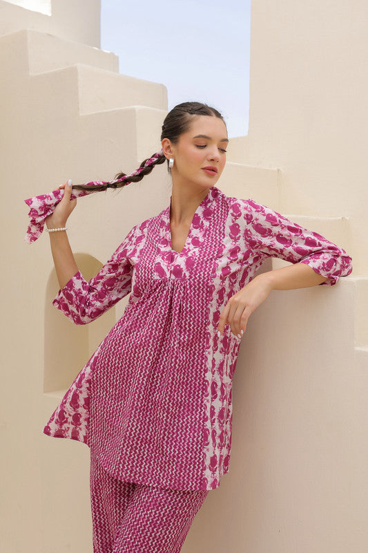 Muted Raspberry Cotton Co-ord Set