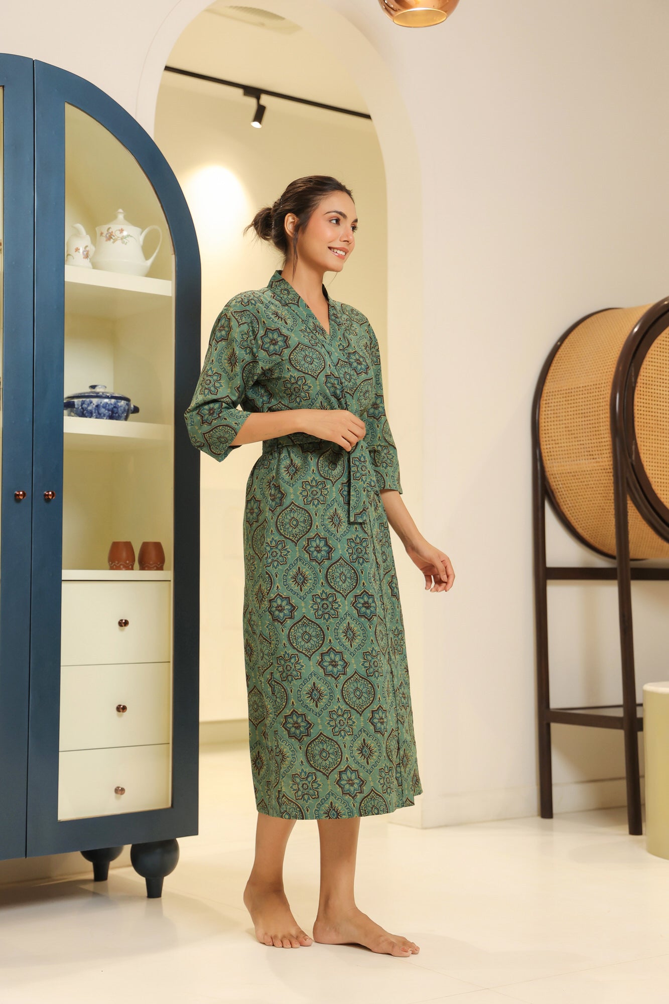 Soft Sass Green Cotton Robe