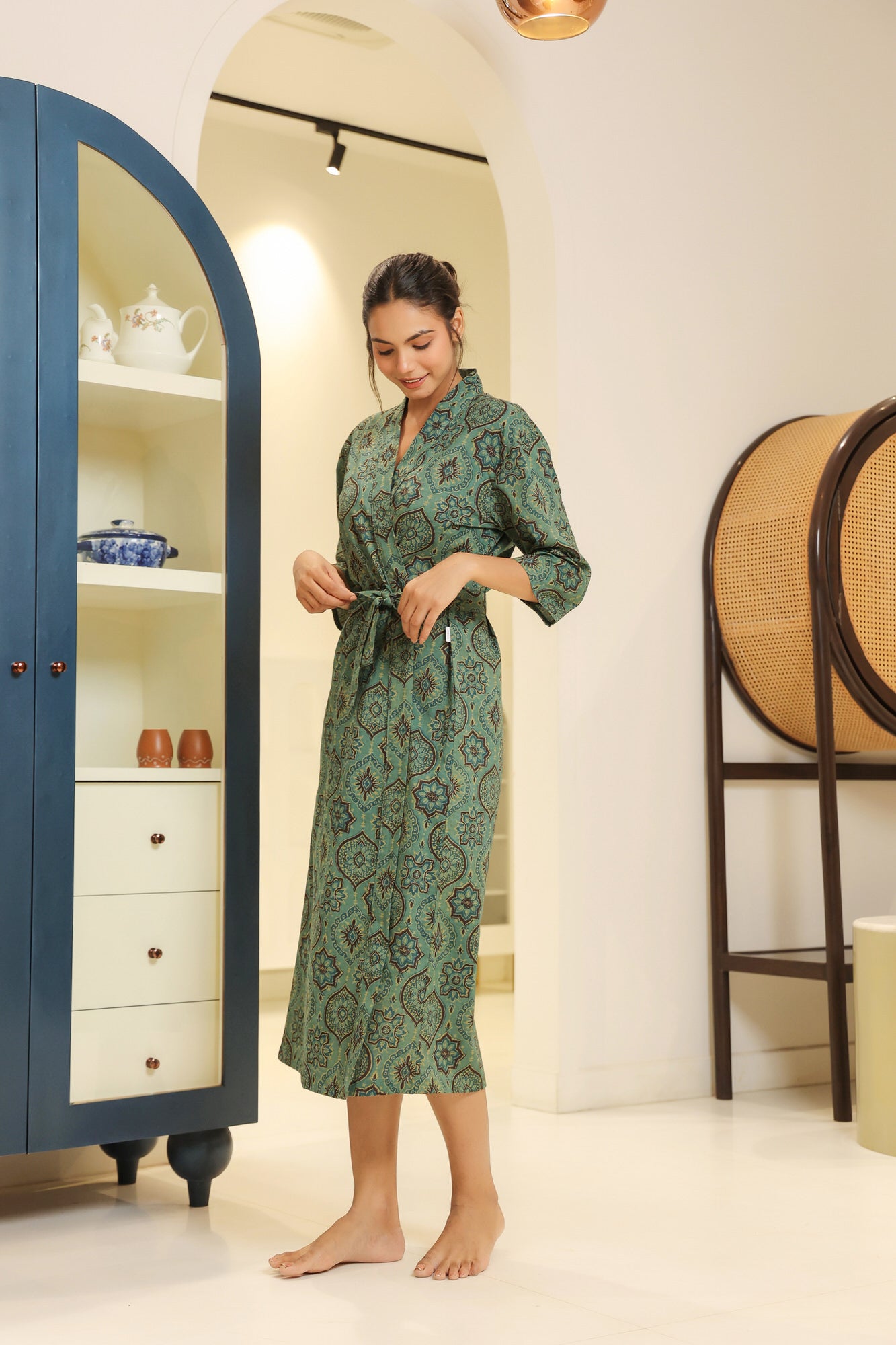 Soft Sass Green Cotton Robe