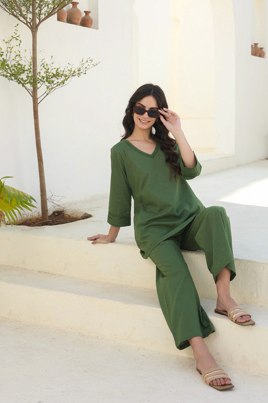 Everyday Calm Olive Cotton Co-ord set