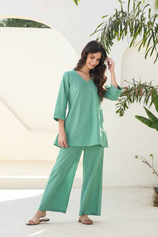 Everyday Calm Green Cotton Co-ord Set