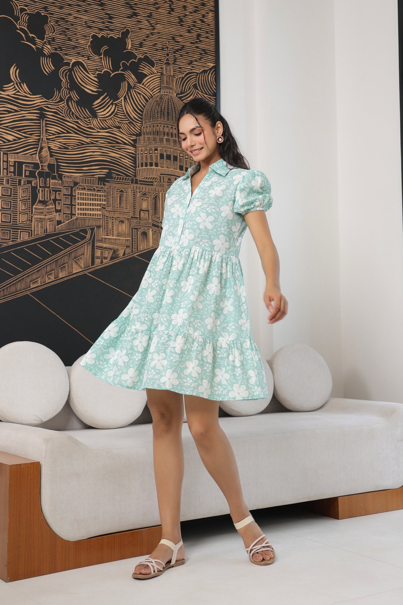 【送料&関税込】ChloAC Viscose Blend Mini Dress Viscose Blend Sheer Detail Knit Flippy Mini Dress | Karen Millen