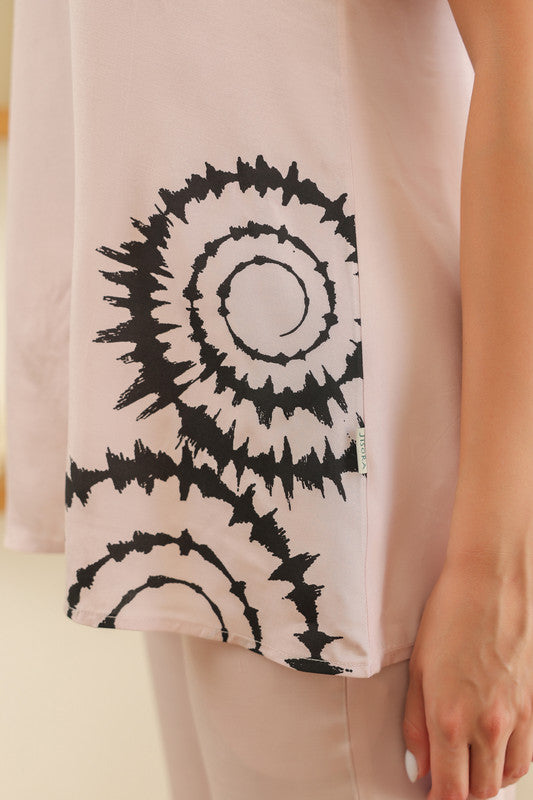 Soft Rosy Abstract Co-ord Set