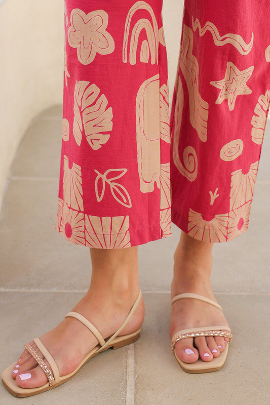 Vintage Pink Tropical Mist Cotton Co-ord Set