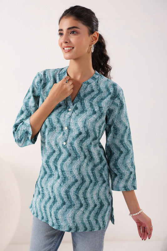 Ripple Charm Everyday Grey Cotton Top