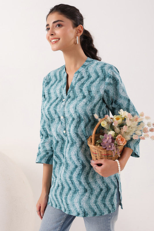 Ripple Charm Everyday Grey Cotton Top