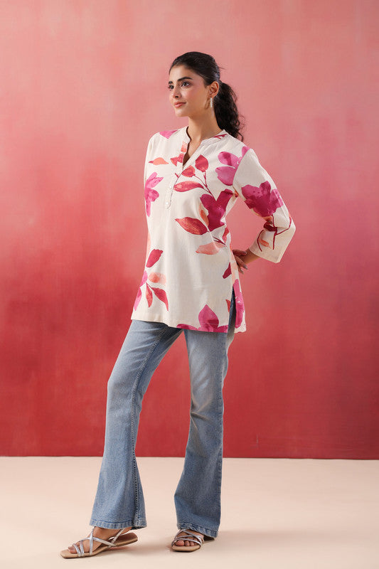 Blush Bloom Pink Cotton Flex Top