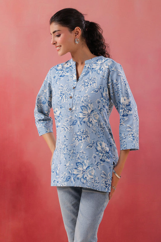 Teal Tide Everyday Off White Cotton Flex Top
