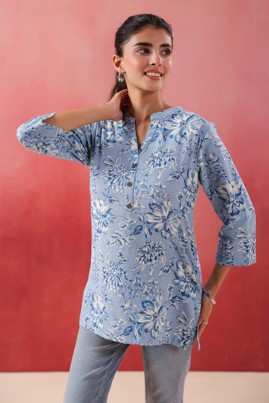 Teal Tide Everyday Off White Cotton Flex Top