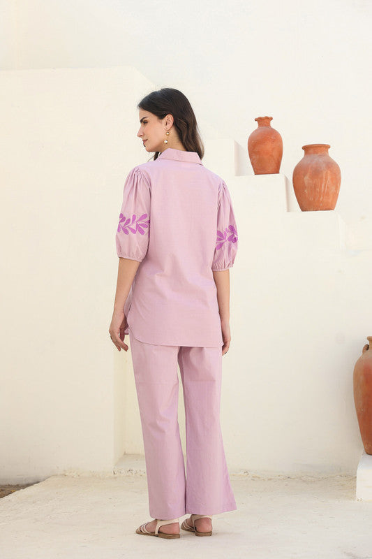 Nature’s Stitch Embroidered Lavender Co-ord Set