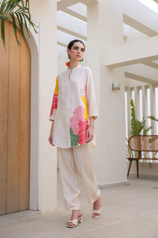 Rosy Haze Russian Silk Co-ord Set
