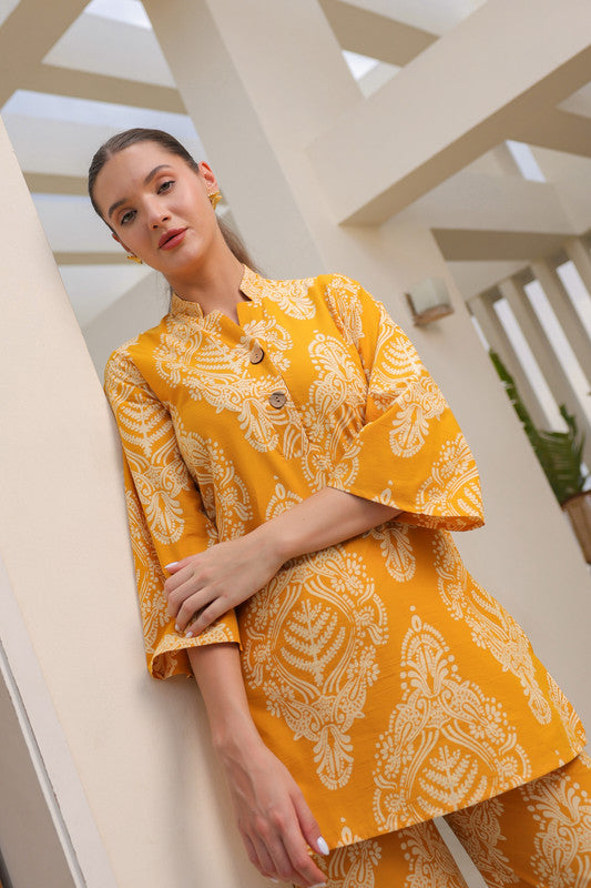 Tuscan Sun Yellow Cotton Co-ord Set