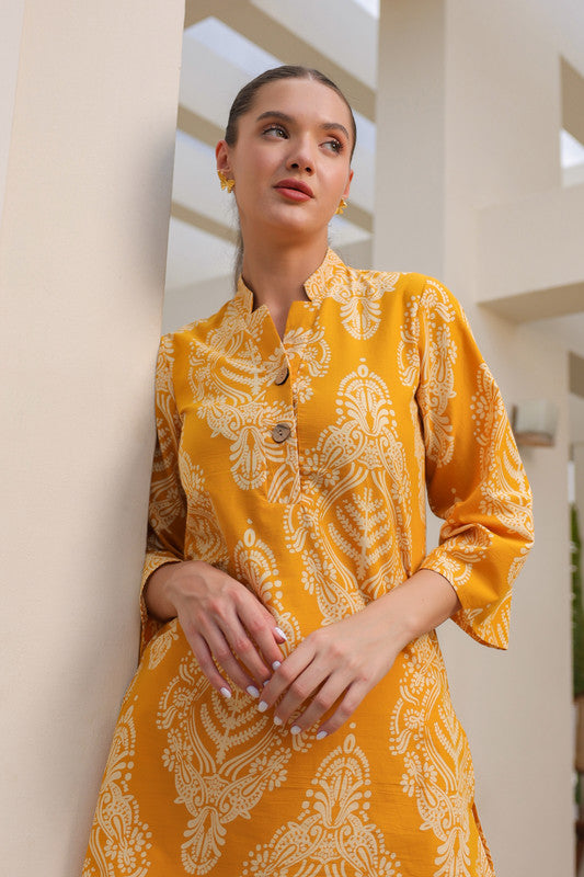 Tuscan Sun Yellow Cotton Co-ord Set