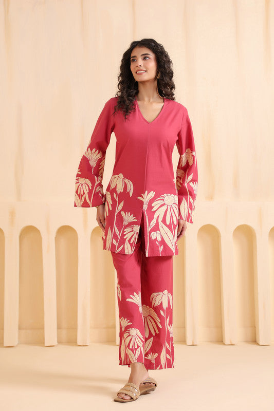 Crimson Royale Cotton Co-ord Set