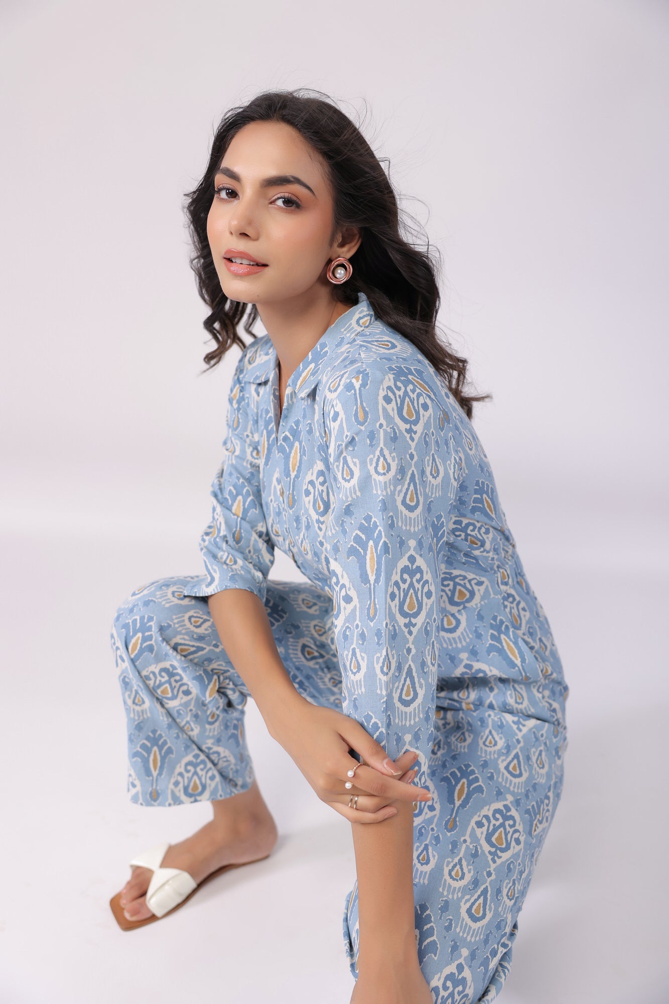 Conventional Blue Cotton Jumpsuit