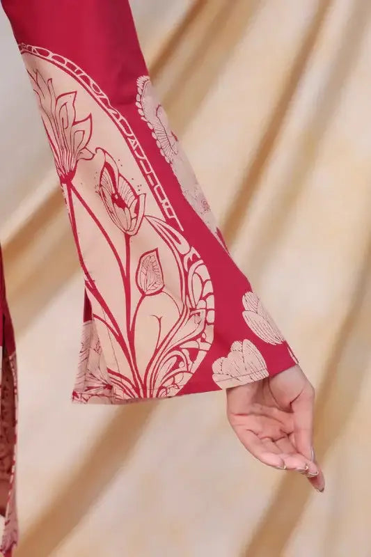 Pink Floral & Geometric Motifs Printed Cotton Co-ord Set 