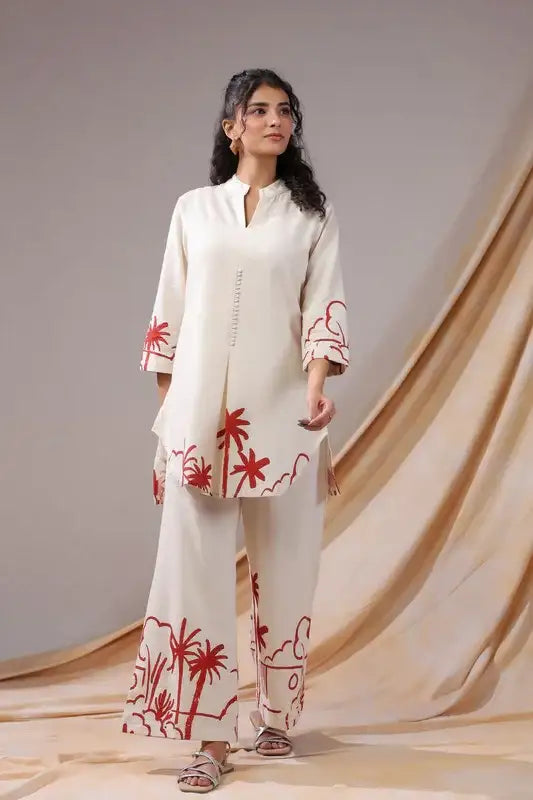 Palm Sketch Cotton Co-ord Set